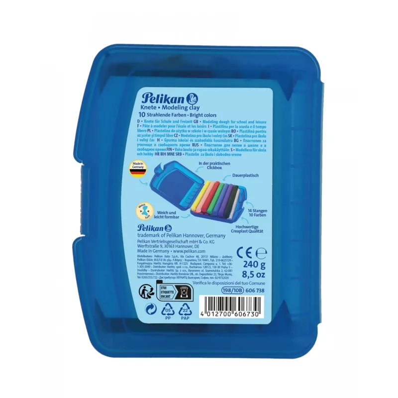 Massa de modelar Pelikan Creaplast 240 g multicolor 14 peças