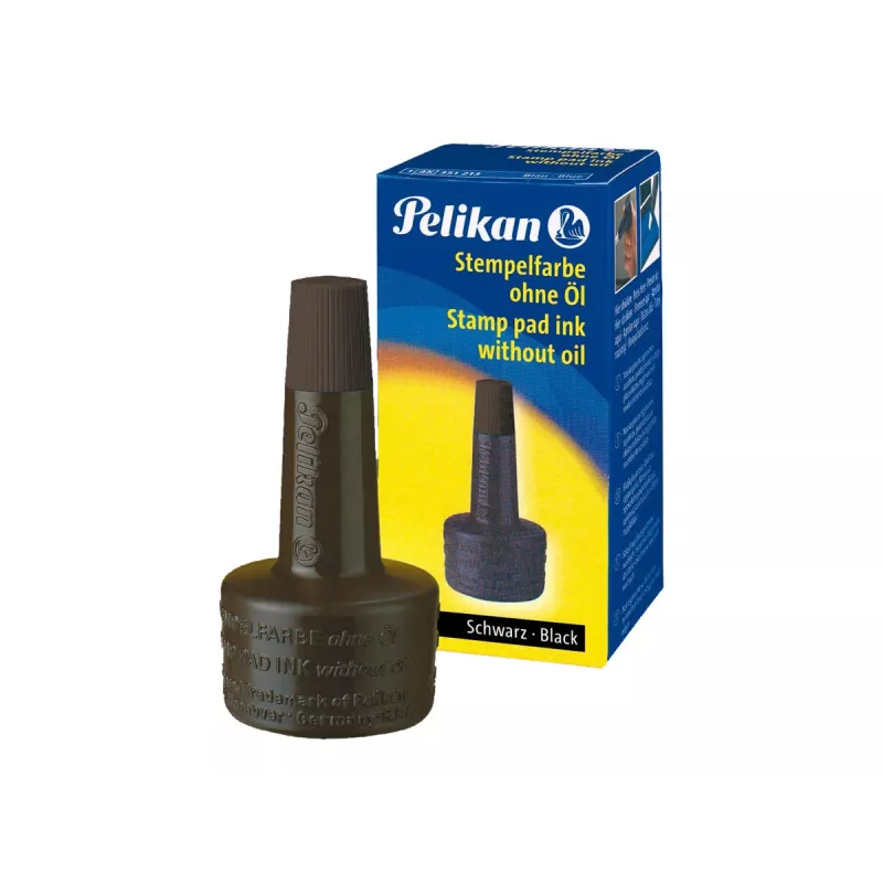 Tinta de carimbo PELIKAN sem óleo preto 4K sem óleo de secagem rápida conteúdo 28 ml (00351197)