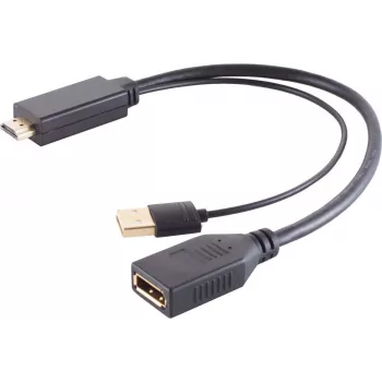 shiverpeaks -BASIC-S--Adaptador HDMI-A, conector fêmea DisplayPort, 4K, 30 cm (80098-SPB)