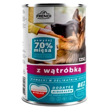 Ração húmida para cães Frendi – pedaços de fígado em molho fino, saco de 1,25 kg