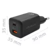 Carregador Qoltec 50766 para dispositivos móveis portátil, consola de jogos portátil, powerbank, smartphone, smartwatch, tablet preto AC carregamento rápido para interiores
