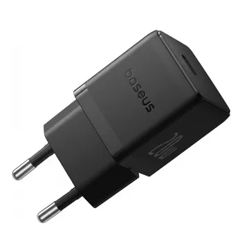 Carregador de parede Baseus Rychlon 20W — 1× USB-A, 1× USB-C, PD e QC 3.0