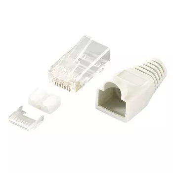 Conector de cabo RJ45 LogiLink MP0021 cinzento transparente