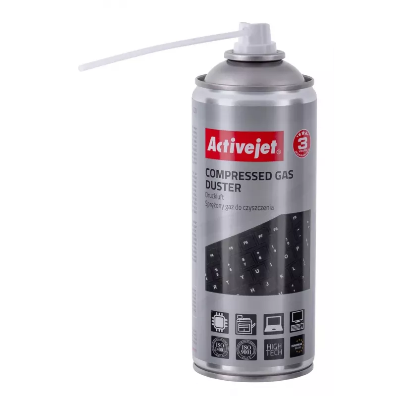 Limpa-impressoras a ar comprimido ActiveJet AOC-200 – spray de limpeza de equipamentos, 400 ml, para metal/plástico, eletrónica