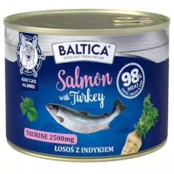 BALTICA Excellent Salmão com Peru – Alimento húmido para gatos – 185 g