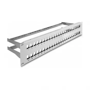 Painel Keystone DeLOCK 19 polegadas 48 portas com alívios de tensão 2U cinzento