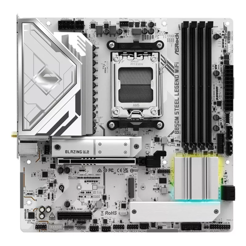 Motherboard ASRock B850M Steel Legend WiFi — AMD B850, socket AM5, microATX, DDR5, 4 DIMM, Wi-Fi 7, LAN 2.5Gb