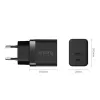 Carregador de parede Crong Ultra Compact GaN 35W PD 3.0 2x USB-C (preto)