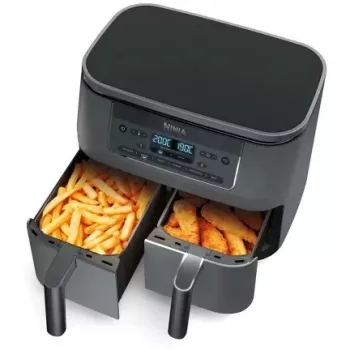 SharkNinja Ninja DZ300EU, fritadeira de ar quente, 7,6 l, 3,2 kg, 240 °C, câmara dupla, cinzento