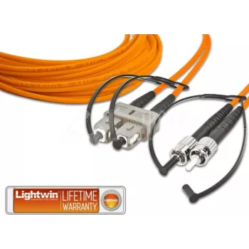 Cabo de patch de fibra ótica duplex de alta qualidade Lightwin, MM OM1, SC - ST (LDP-62 SC-ST 10.0)