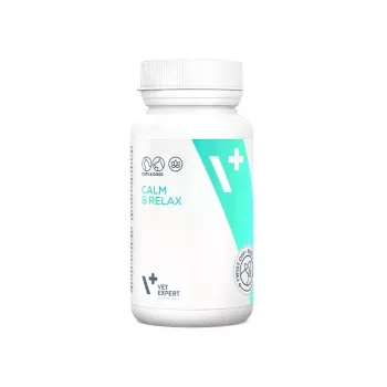 Suplemento calmante VETEXPERT Calm&Relax 30 cápsulas para cães e gatos, sem glúten, sem conservantes, em cápsula