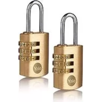 YALE Y150B/22/120/2 cadeado 22 mm conjunto de 2 fechadura de combinação (Y150B/22/120/2)