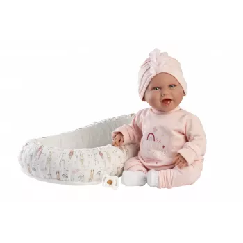 Boneca bebé Llorens Mimi Baby 42 cm — rosto realista, ri, corpo macio