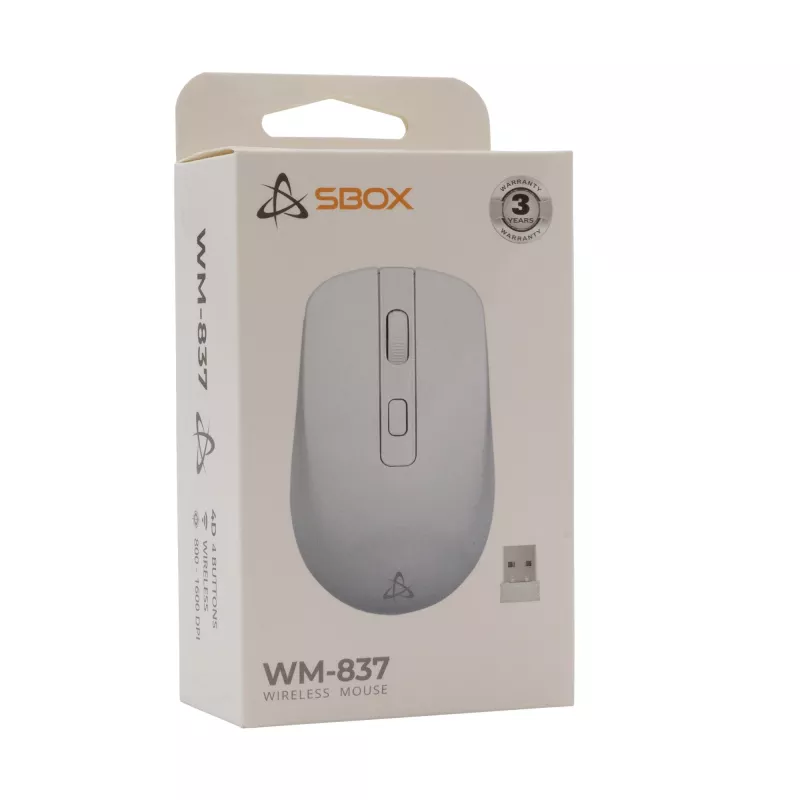 Rato SBOX WM-837 branco USB Type-A