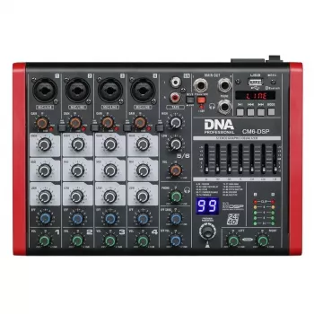 Misturador de áudio DNA CM6-DSP USB MP3 Bluetooth