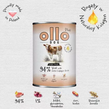 Ollo Plus Colagénio Vitela 400g Lata para cães