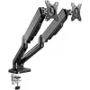 Suporte de mesa Goobay | Suporte para dois monitores com mola a gás | Orientável, inclinável, rotativo | 17-32 inch | Capacidade máxima de carga 9 kg | preto