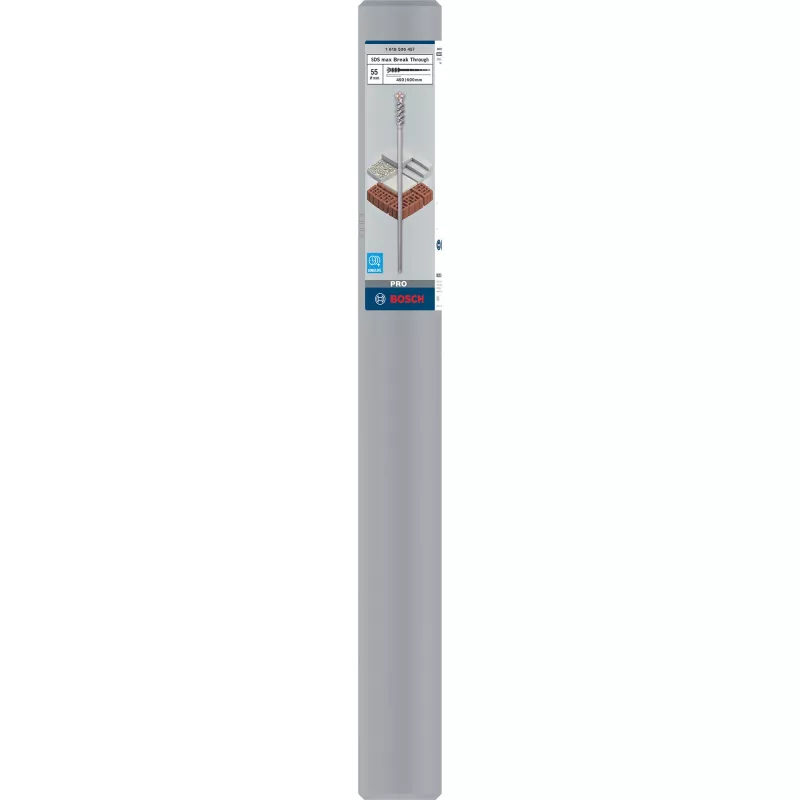 Bosch PRO SDS-max-9 BreakThrough broca 1618596457, metal duro, 55 mm, comprimento de trabalho 450 mm, comprimento total 600 mm, SDS-max, para betão, alvenaria, calcário