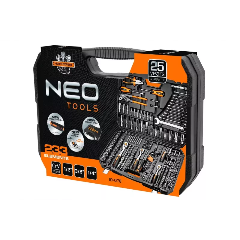 Conjunto de ferramentas de mecânico Neo 10-078 233 peças