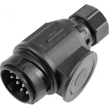 Ficha de reboque AS Schwabe 60464 — conector macho de tração de 13 pólos para cablagem de reboque