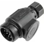 Ficha de reboque AS Schwabe 60464 — conector macho de tração de 13 pólos para cablagem de reboque