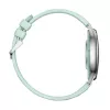 Smartwatch Colmi L28 – caixa prateada-verde com bracelete de couro verde