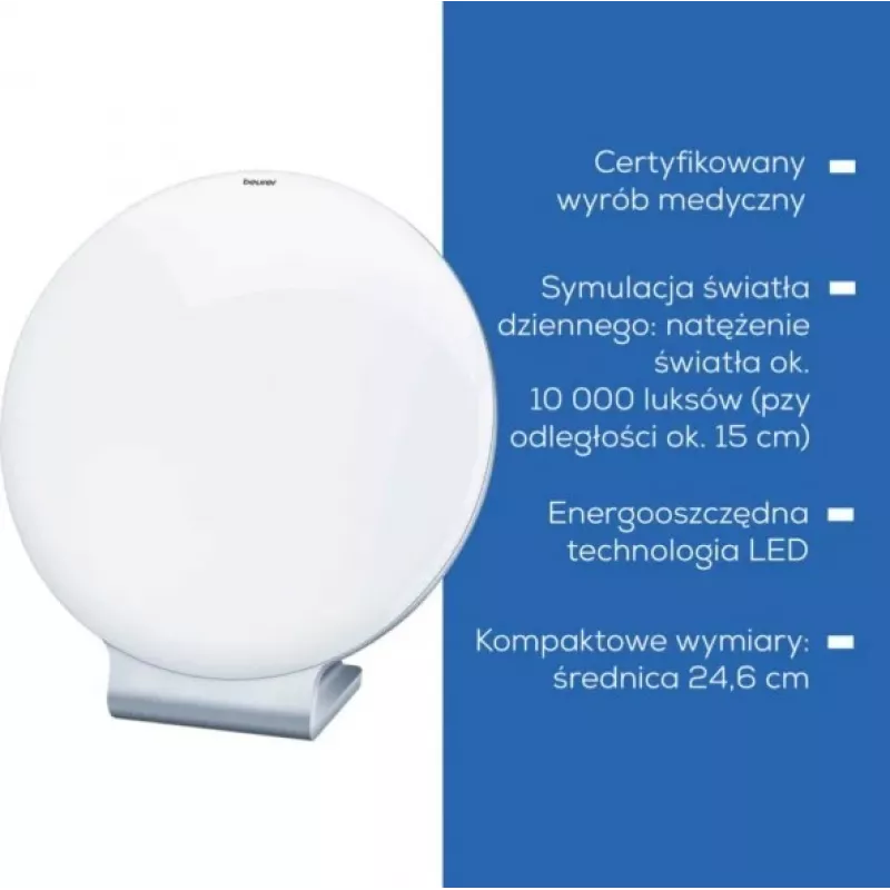 Lâmpada de luz do dia Beurer TL 50 60815 10000 Lux – simulador de luz do dia para fototerapia sazonal