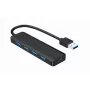 Hub USB Gembird 4 portas USB 3.1 (Gen 1) — 4 portas, USB 3.2 Gen 1 Type-A, 5V/2.1A, 109×30×10 mm, preto