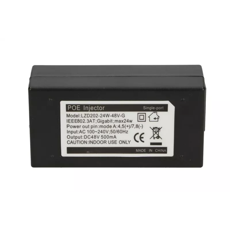 Fonte de alimentação Extralink POE-48-24W-G, 48V, 0,5A, 24W, Gigabit, cabo incluído 802.3af/at