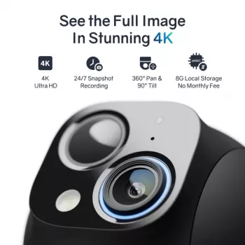 Safemo ST1 SolarCam vídeo 4K UHD, zoom 8x, visão 132°, visão noturna, Wi-Fi 2,4 GHz, solar 3W, branco
