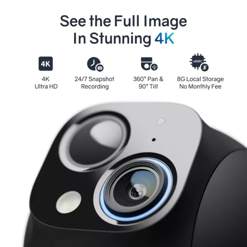 Safemo ST1 SolarCam vídeo 4K UHD, zoom 8x, visão 132°, visão noturna, Wi-Fi 2,4 GHz, solar 3W, branco