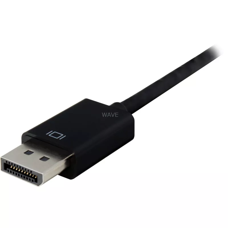 Conversor DisplayPort 1.2 > DVI24+1, cabo preto, 15 cm