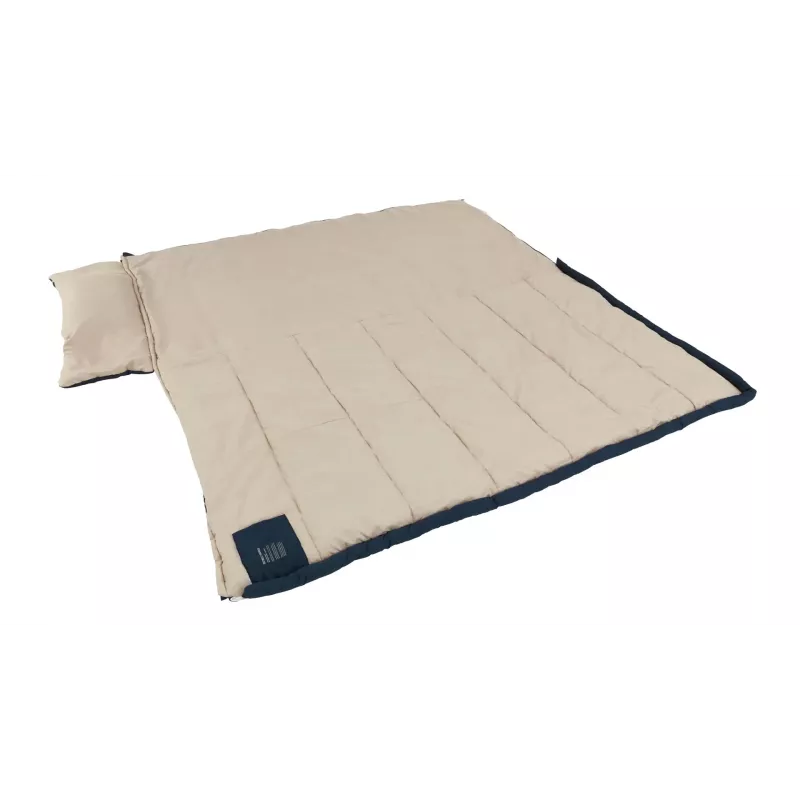Saco de dormir Outwell Contour Lux XL — retangular para adultos, poliéster, 2200×1050 mm, para utilizadores até 190 cm, azul