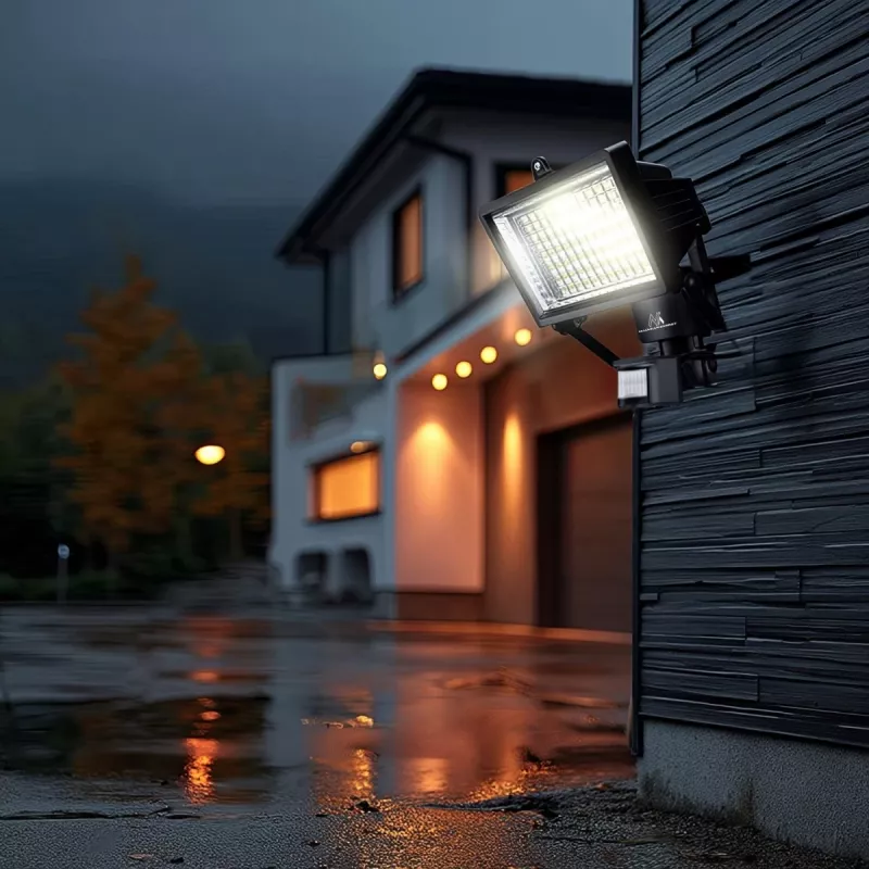Projetor LED solar Maclean MCE442 com detetor de movimento projetor de parede luz crepuscular IP44 6W 6000K