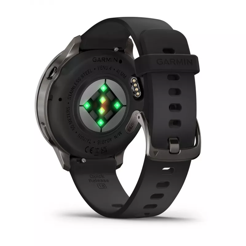 Garmin Venu 4 3,05 cm (1,2) AMOLED 41 mm Digital 390 x 390 píxeis Ecrã tátil preto Wi-Fi GPS (satélite)