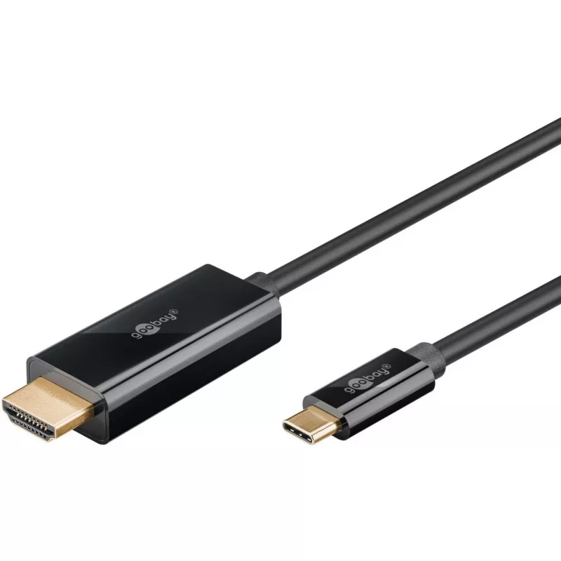 Cabo Goobay USB-C para HDMI 4K a 60 Hz 1 m preto - -ficha> HDMI (75696)