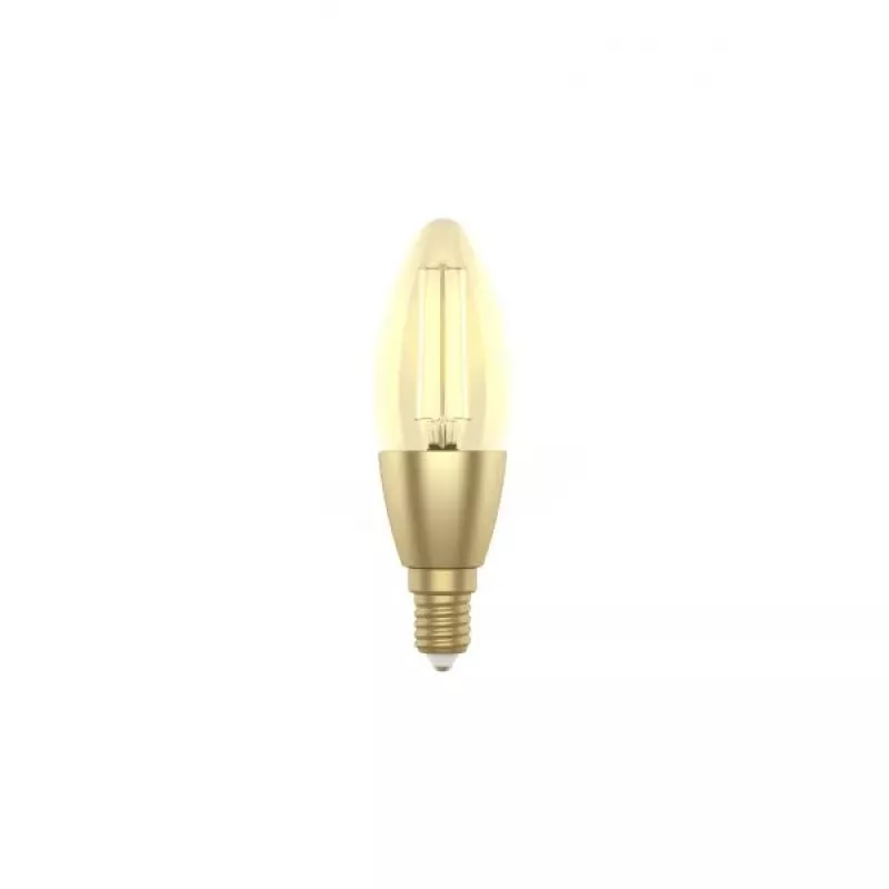 Lâmpada LED filamento inteligente WOOX R5141 Smart Candle C37, Wi-Fi, E14, 4,9W, 470 lm, branco quente 2700K