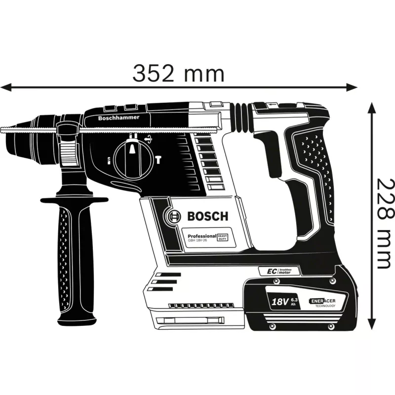BOSCH. Martelo SDS+ GBH 18V-26 Solo 2,6J