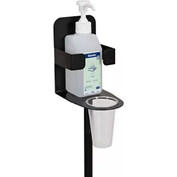 Suporte de desinfeção EUROLITE 80703005 preto — suporte autónomo para dispensador de desinfetante de mãos, preto
