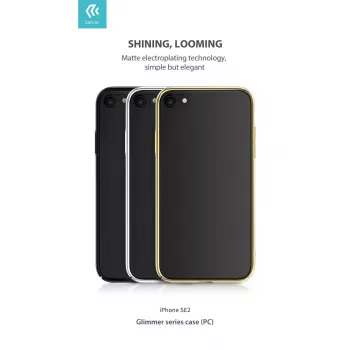 Capa protetora Devia Glimmer Série para iPhone SE2, dourado, parte traseira rígida em PC