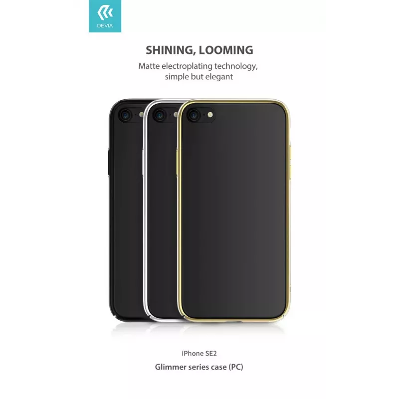 Capa protetora Devia Glimmer Série para iPhone SE2, dourado, parte traseira rígida em PC