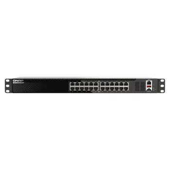 Switch de rede QNAP QSW-M3224-24T Managed L3 10G Ethernet (100/1000/10000) 1U preto, prateado