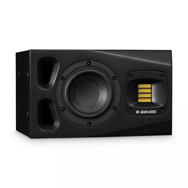 Monitores de estúdio ADAM AUDIO A4V preto, 2 vias, 90 W RMS, woofer de 4 polegadas, ecrã LED, montável em rack