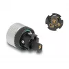 Conector DeLOCK M12 codificação A 5 pinos fêmea ligação por parafuso
