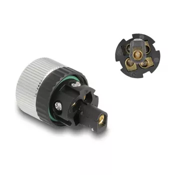 Conector DeLOCK M12 codificação A 5 pinos fêmea ligação por parafuso