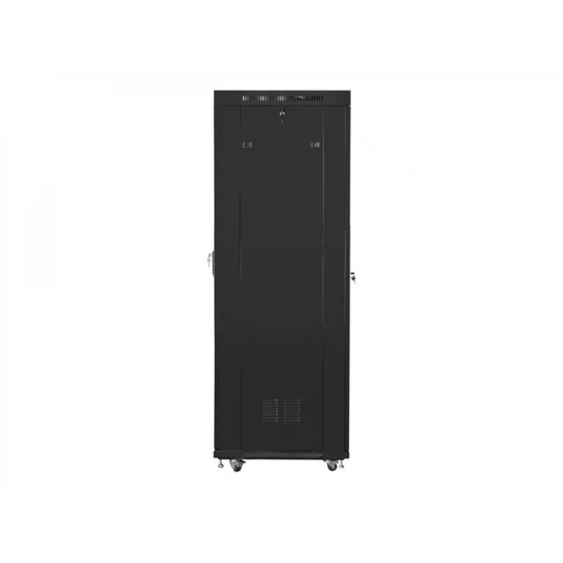 Lanberg FF01-6842-12BL armário rack de chão de 19 polegadas 42U, 600x800 mm, porta de vidro, LCD, IP20, para montagem, preto