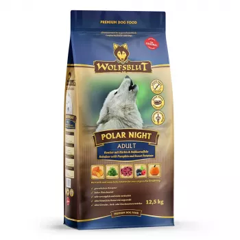 WOLFSBLUT Polar Night Rentier com Batata-doce - Alimento seco para cães - 12,5 kg