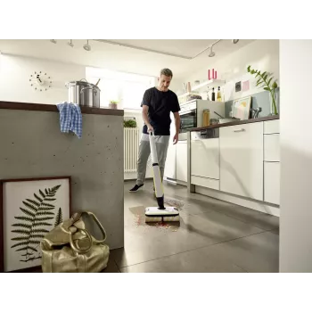 Vassoura elétrica com bateria Kärcher FC 7 CORDLESS húmido sem saco preto, branco, amarelo 2,85 Ah