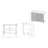 Cómoda Cama Meble ONDA 2D 98x45x85 cm, preto, estrutura em aglomerado
