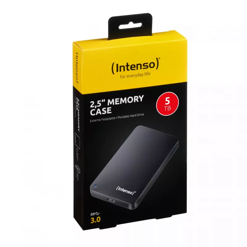 Disco rígido externo Intenso 5 TB USB 3.2 2,5 polegadas Memory Case